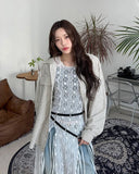Berry eyelet double long belt