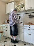 Steel black bermuda denim jeans