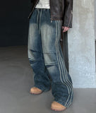 Moshu Trackline String Denim Pants