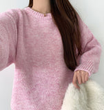 Pastel Pudding Color Wool Blend Basic Round Knit