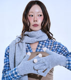 [SET] Short Color Matching Muffler & Gloves Set