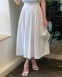 Shooly Pintuck Banding Flare Long Skirt