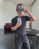 Washed Rib Muscle Fit Short Sleeve Knit