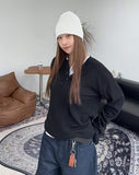 Karen Button Henley Neck Ribbed Knit