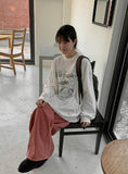 Gills pin tuck color wide pants