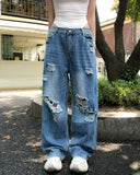 Nippen Damaged Wide Denim Pants