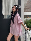 Fruity Pocket Stripe Roll-up Short Sleeve Shirt