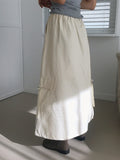 Tarp Peach Fuzz Cotton Cargo Two Way String Long Skirt