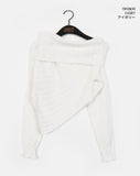 Chetil diagonal ribbed year-end look off-shoulder knit