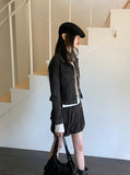 Niven Vintage Black Denim Span Cropped Denim Jacket
