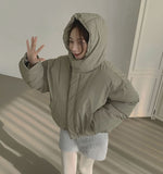 Matte Hood High-Neck Short Padding