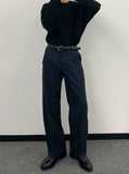 Midnight Navy Semi-Wide Slacks