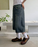 Leuel Vintage Carpenter Bermuda Washing Denim Pants
