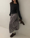 Buren Bocashi Long Flare Skirt