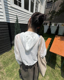 Muni Flower Seethrough String Hooded Jumper
