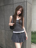 Topping Layered Color Matching Two-Tone Sleeveless Set