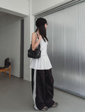 Solid track line two-way training pants