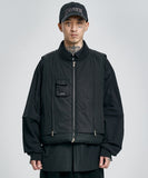 Layered Padded Zip Up Vest