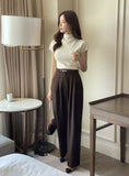 Pitched Pintuck Wide Slacks Pants