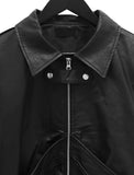 Lotte Leather Crop Bomber Jacket
