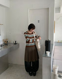 Nellady Stripe Round Crop Cardigan
