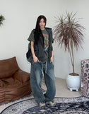 Kidens Balloon Embroidered Denim Pants