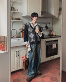 Barrier Cat Snap Bootcut Denim Pants