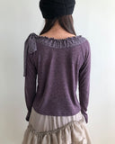 Beltic Dot Ribbon Off-Shoulder T-Shirt