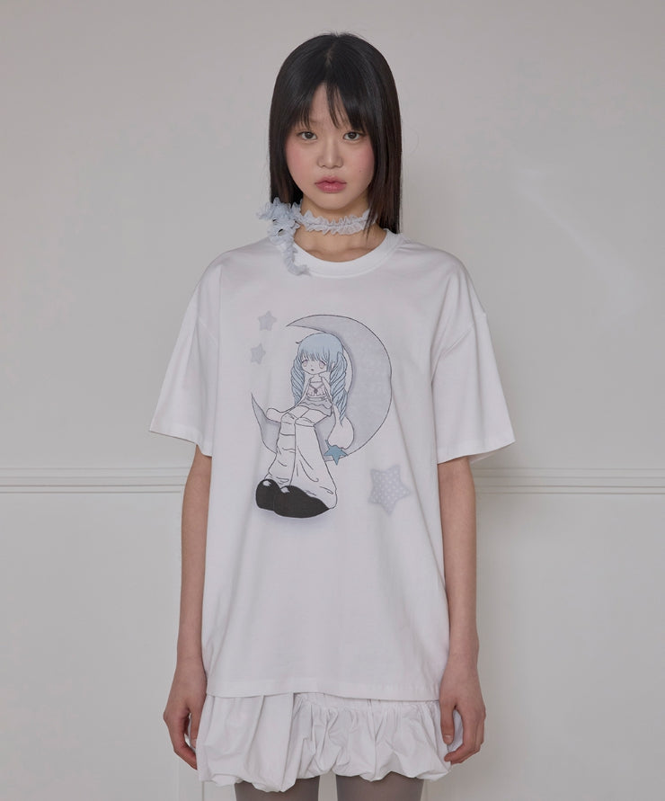 FLAREUP 韓国 アシンメトリードレープロールアップ Tシャツ アシンメトリードレープロールアップTシャツ (FL-165_White