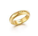 Champagne Full Moon Slim Silver Ring M