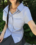 Tapee stripe ribbon strap pocket shirt
