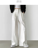 Inner Button Adjust Waist Adjustment Wide Slacks Pants