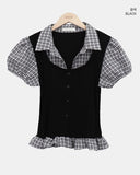 Apue Layered Short Sleeve Blouse
