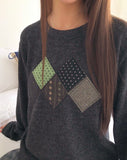 Choa Vintage Argyle Patch T-shirt