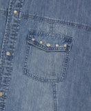 DENIM STUD HALF SHIRT
