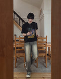 Demo Washing Gray Denim Pants