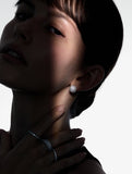 Champagne Full Moon Silver (W) Luna Garden One-Touch Earrings S