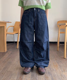 Seika raw denim balloon parachute wide pants