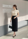 Rona H-line Slit Long Skirt (Belt set)