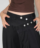[BELT SET] CROSS LINE WIDE SLACKS