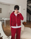 Ruby Damaged Sweat Hood Zip-Up