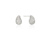 Champagne Full Moon (W) Petite Bowl Full Pave Earrings