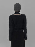 Muffler Set Sleeveless Fur Wrap Cardigan