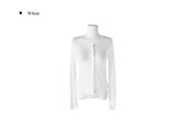 Boa See-Through Button Ribbed Long Sleeve Cardigan