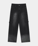SNAP BIKER DENIM PANTS