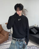 Leaf lip button long sleeve