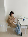 Nyuil Summer Washing Wide Light Blue Denim Pants