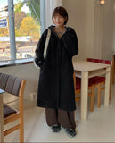 Pombs Check Color Matching Hood Long Coat