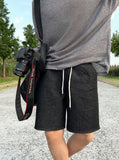 Linen wide short banding denim