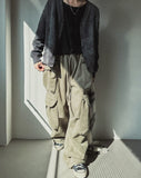 Top Washed Big Pocket Cargo Sweatpants